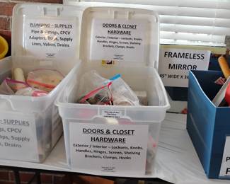 Hardware. tools and a frameless mirror for sale
