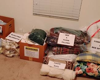 Misc. Bedding including sheet, blankets, covers, comforters, pillows.