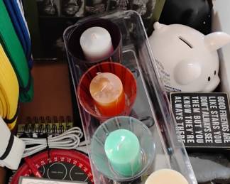 Candles, Piggy Banks, Storge containers