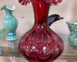 Fenton Cranberry Vase