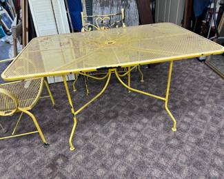 Vintage yellow iron patio set