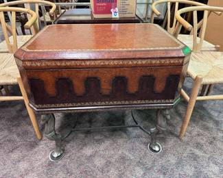 Maitland Smith Leather Box on Stand