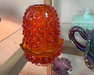 Fenton Amberina Fairy Lamp