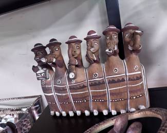 Figural pottery flute/whistle