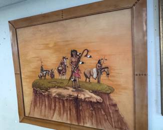Massive Ed & Fred Foster Leatherwork Art Native American scene