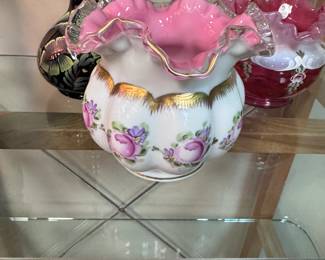 Hand painted Fenton Bowl