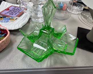 Art Deco Vaseline Glass