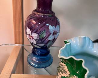 Hand Painted Fenton Vase