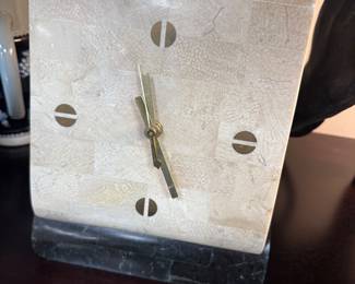 Tessellated marble clock