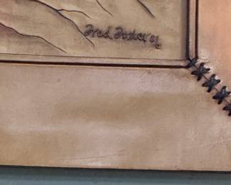 Detail of signature (Ed & Fred Foster most notably made leather guitar straps for The Rolling Stones)