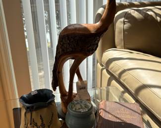 Vintage Carved Stork