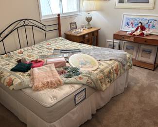 Sealy Posturpedic Preferred Twin-Size Mattress (A) Sealy Posturpedic Preferred Twin-Size Mattress (B) King Size Metal & Wood Headboard