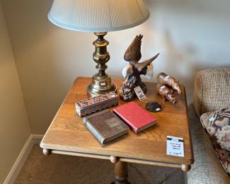 Brass Table Lamps, Antique Parlor Table