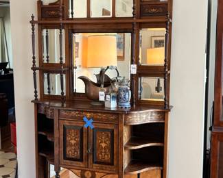 Antique Victorian Inlaid Cabinet