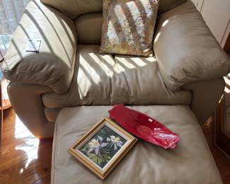 Superb Creation Leather Chair and Ottoman