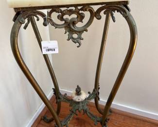 Brass and Marble Plant Stand