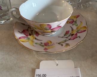 Jyoto China Floral Teacup and Saucer