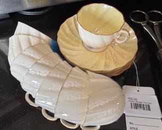 Yellow Belleek Tea Set