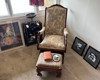 Antique Upholstered Rocking Chair