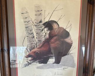 Bo Schembechler Autographed University of Michigan Wolverine Print. 