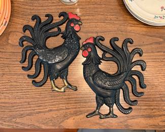 Iron Rooster Wall Hanging set 