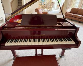 Kohler and Campbell baby grand piano with matching bench in Cherry Mahogany with Wi-Fi player excellent condition