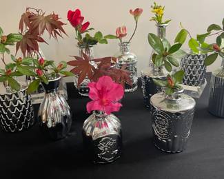 Retro Silver Colored Bud Vases