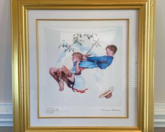 A Norman Rockwell Estate Signature Stamped Art Print