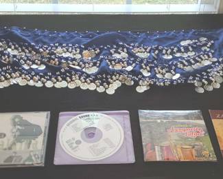 Womans Belly Dance Hip Scarf With Silver Colored Coins