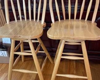 2 Light Wood Bar Stools 