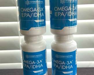 4 Bottle Lot 60 Softgels Per Bottle Omega3x 432mg EPA 288mg DHA