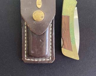 Vintage Gerber Pocket Knife With Leather Case