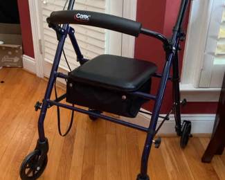 Carex Steel Rollator Walker with Seat and Wheels, Rolling Walker for Seniors, Supports 350lbs