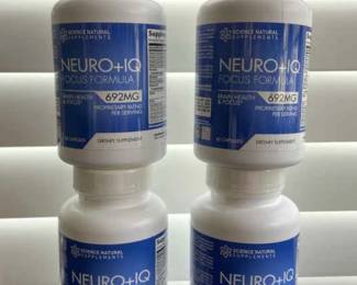 Lot Of 4 60 Capsule Bottles Of NeuroIQ Focus Formula Brain Health  Focus