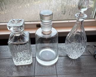 Heavy Cut Crystal Glass Liquor Decanters 