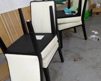 mid century modern black and white dining chairs 