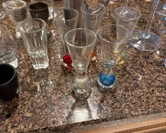 retro modern bubble shot glasses