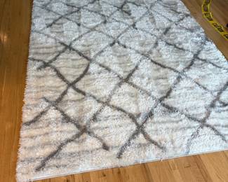 cream / beige argyle area rug 