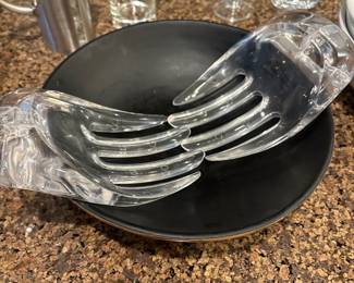 lucite salad hand shaped large salad forks 