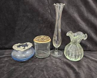 Clear Vases Glass Boxes W Lids