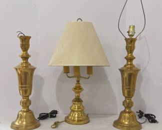Brass Lamps, 2 Matching