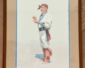 Steve Forbis Man With Watermelon Print Signed