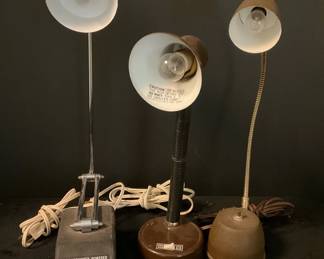 Three Desk Bedside Lamps.