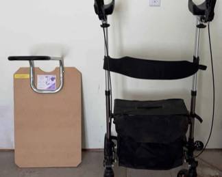 Upright Walker With Seat, Carrying Bag Grip Bed Rail