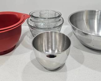 Glass, Metal Rubber Bowls