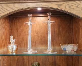 Neiman Marcus crystal candle holders