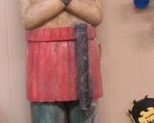 7' Tall Wooden Cigar Indian Statue