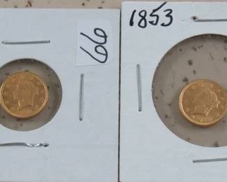 1853 Gold $1.00 Coins