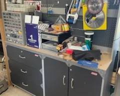 Large Work Bench, Miscellaneous Tools, etc