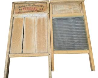 Old washboards including National
